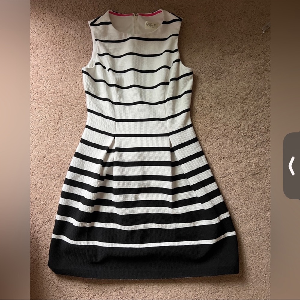 Eliza J Black and White Midi Dress